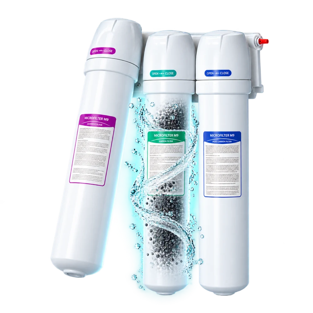 فلتر Microfilter M9 مع إبراز مرحلة كربون بلوك
